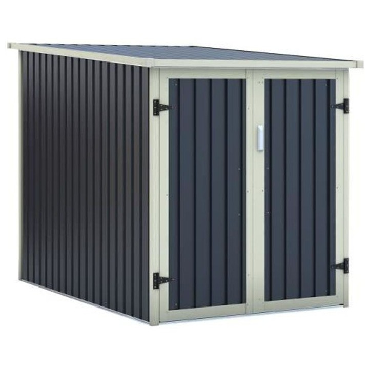 Abri pour 2 vélos en métal - 2,81 m² - Gris anthracite