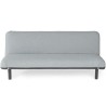 LEONA Banquette convertible clic-clac 3 places - Velours gris clair et pieds en métal - L 185,5 x P 92,5 x H 78,5 cm