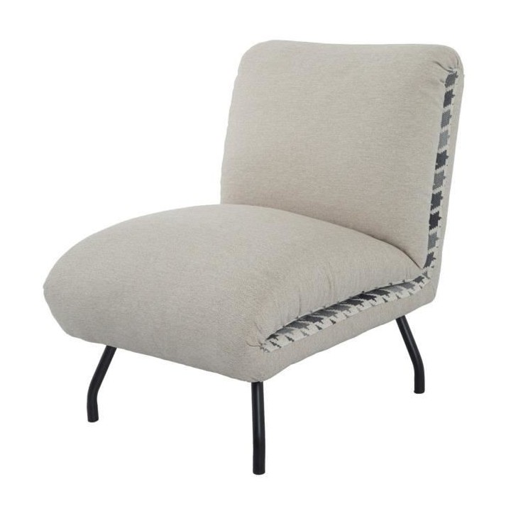 MAEL Fauteuil - Tissu gris clair et pieds en métal - L 63,5 x P 86 x