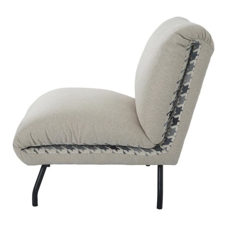 MAEL Fauteuil - Tissu gris clair et pieds en métal - L 63,5 x P 86 x