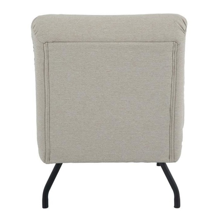 MAEL Fauteuil - Tissu gris clair et pieds en métal - L 63,5 x P 86 x