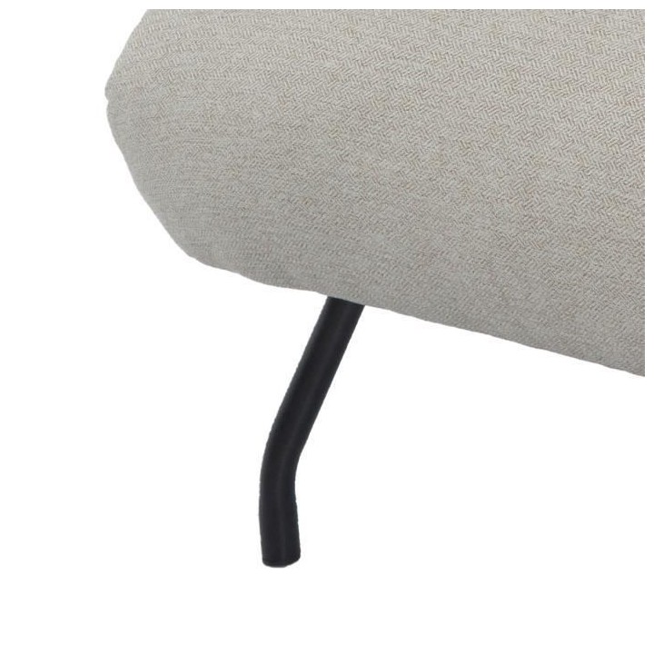 MAEL Fauteuil - Tissu gris clair et pieds en métal - L 63,5 x P 86 x