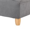 Canapé fixe 2 places - Tissu gris et pieds en bois - MELINA - L 122 x P 86,5 x H 78,5 cm