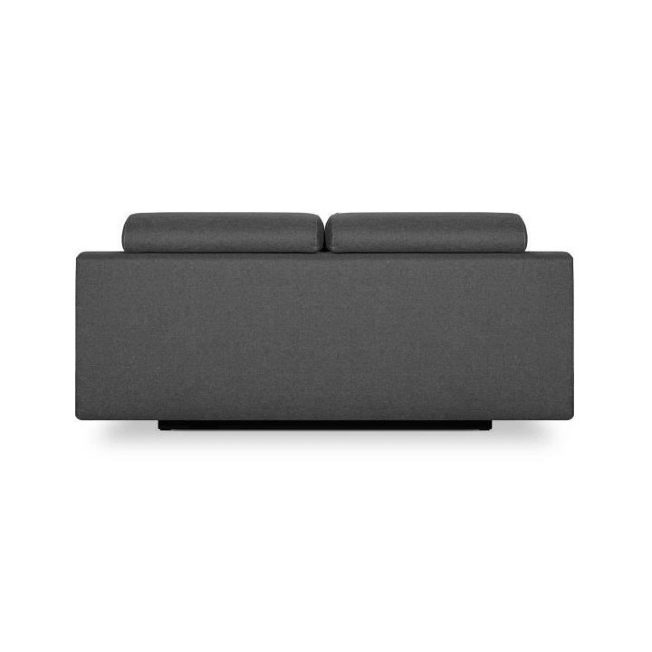 Banquette convertible avec le coffre - Tissu gris et simili blanc - L2