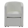 NUNO Fauteuil cabriolet + pouf en simili blanc - L 59 x P 63 x H 77 cm