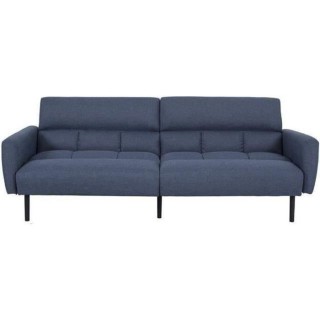 PRISCA Canapé convertible clic-clac 3 places - Tissu bleu - L 209 x P