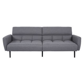 Canapé convertible clic-clac 3 places PRISCA -Tissu - Gris - L 209 x