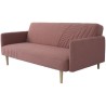 Banquette convertible 2 places en bois - Tissu Rose - L 202 x P 97 x H 79 cm - STELLA