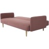 Banquette convertible 2 places en bois - Tissu Rose - L 202 x P 97 x H 79 cm - STELLA