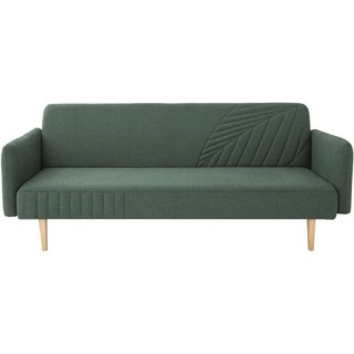 Banquette convertible 2 places en bois - Tissu Kaki - L 202 x P 97 x H