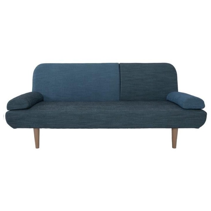 TILDA Banquette convertible clic-clac 3 places déco - Velours bleu fo