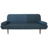 TILDA Banquette convertible clic-clac 3 places déco - Velours bleu foncé et pieds en bois - L 192 x P 88,5 x H 78 cm