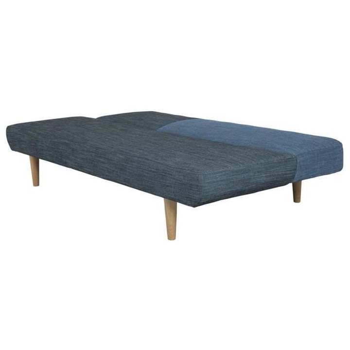 TILDA Banquette convertible clic-clac 3 places déco - Velours bleu fo
