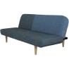 TILDA Banquette convertible clic-clac 3 places déco - Velours bleu foncé et pieds en bois - L 192 x P 88,5 x H 78 cm