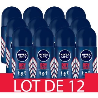 NIVEA FOR MEN Déodorant Bille Masculin Dry Impact - 50ml - Lot de 12