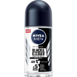 NIVEA FOR MEN Déodorant Bille Masculin Black & White - 50ml - Lot de 12