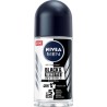 NIVEA FOR MEN Déodorant Bille Masculin Black & White - 50ml - Lot de 12