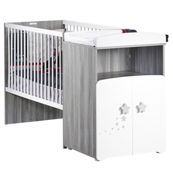 BABY PRICE Lit Combiné Evolutif Bébé New Nao - 120x60 cm