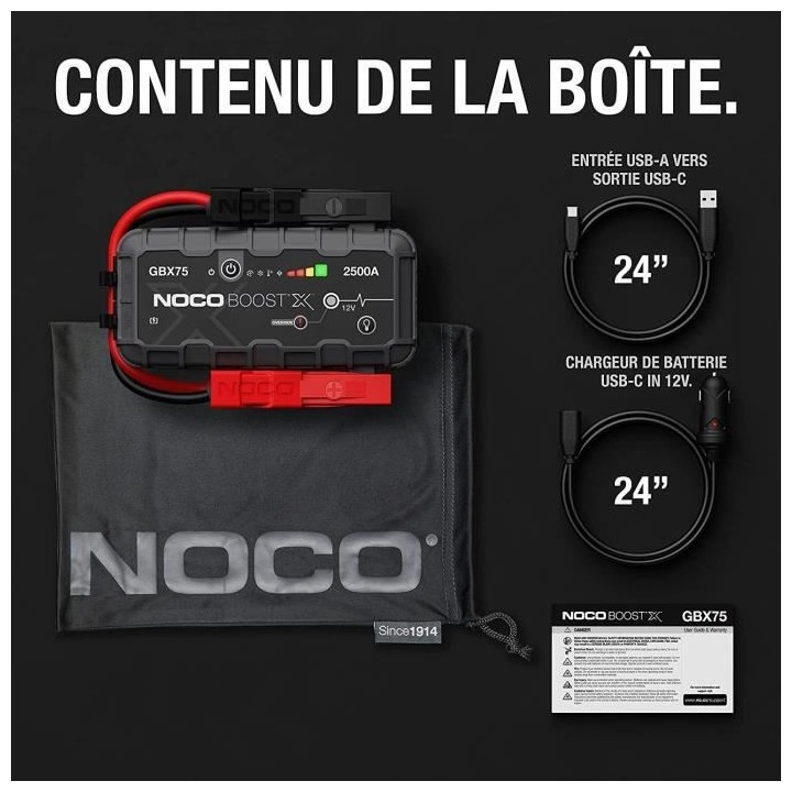 Noco - Boost X Lithium aide au démarrage GBX75 2500A