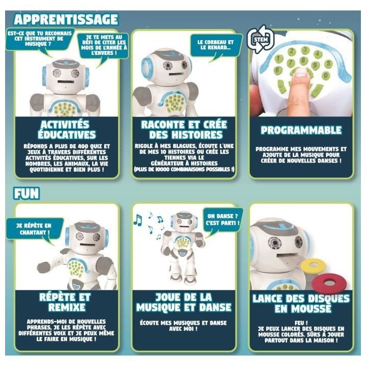POWERMAN MAX - Mon Robot Ludo-Éducatif avec Fabrique a Histoires et T