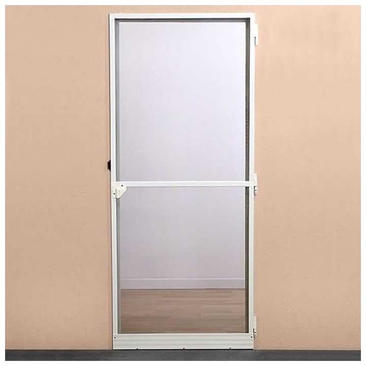 Moustiquaire porte battante L100 cm x H220 cm - Aluminium blanc