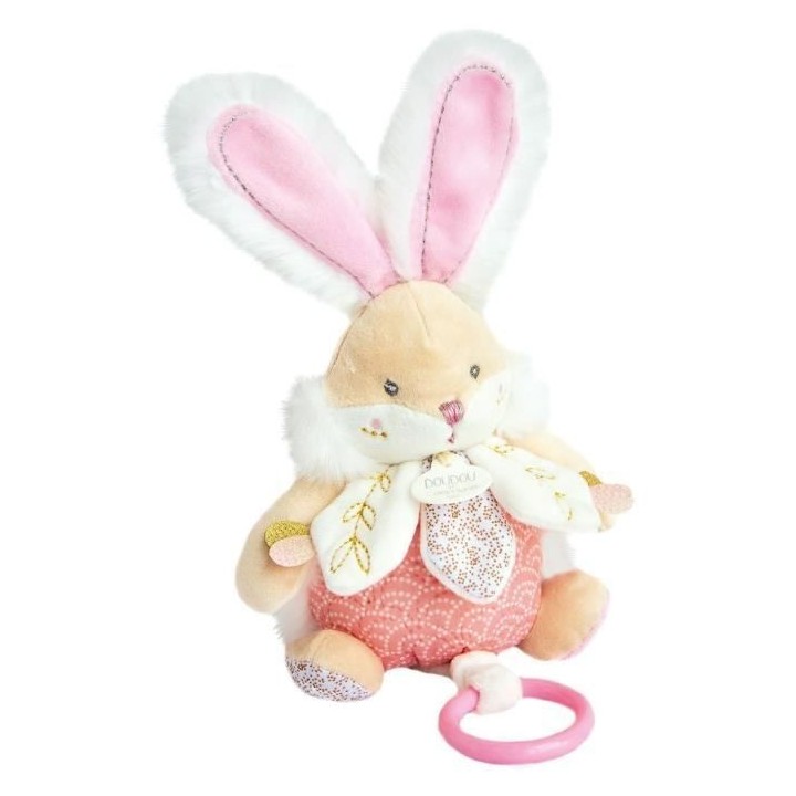 DOUDOU ET COMPAGNIE Lapin de sucre - Boîte a musique Rose