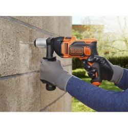 Perceuse a percussion filaire 850W BLACK+DECKER - 54 400 cps/min (Livrée avec guide de profondeur + poignée latérale) - BEH85