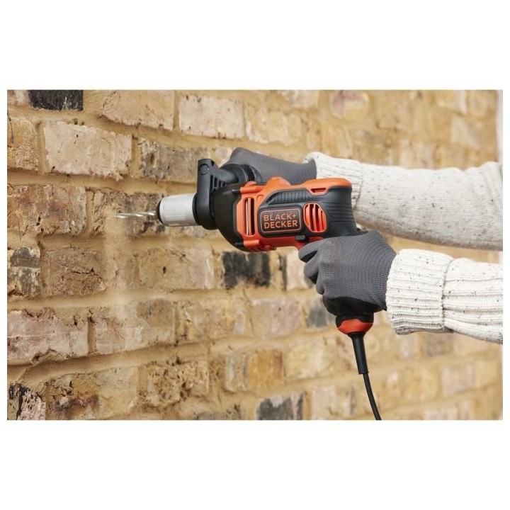 Perceuse a percussion filaire 850W BLACK+DECKER - 54 400 cps/min (Livr