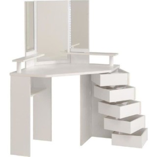 PARISOT Coiffeuse avec LED style contemporain blanc - L 114 cm - GLAM