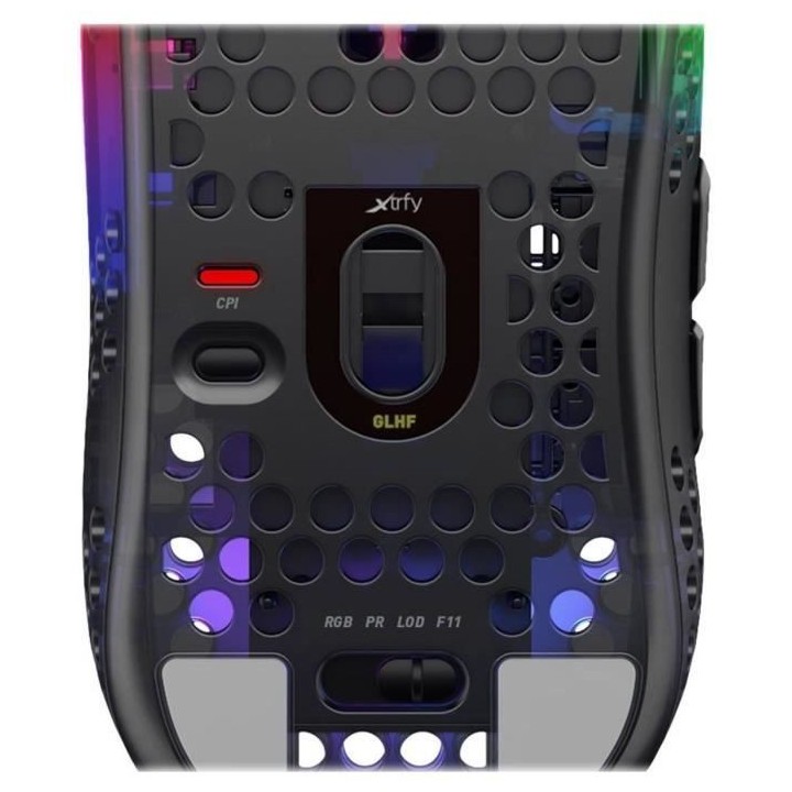 Souris Gaming Filaire - XTRFY - MZ1 Zy's Rail - Noire (MZ1-RGB-BLACK-T