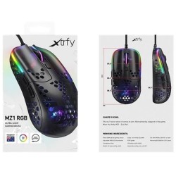 Souris Gaming Filaire - XTRFY - MZ1 Zy's Rail - Noire (MZ1-RGB-BLACK-TP)