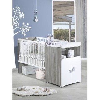 BABY PRICE New Leaf Lit Bébé Combiné Evolutif 120x60 en 90x190 cm