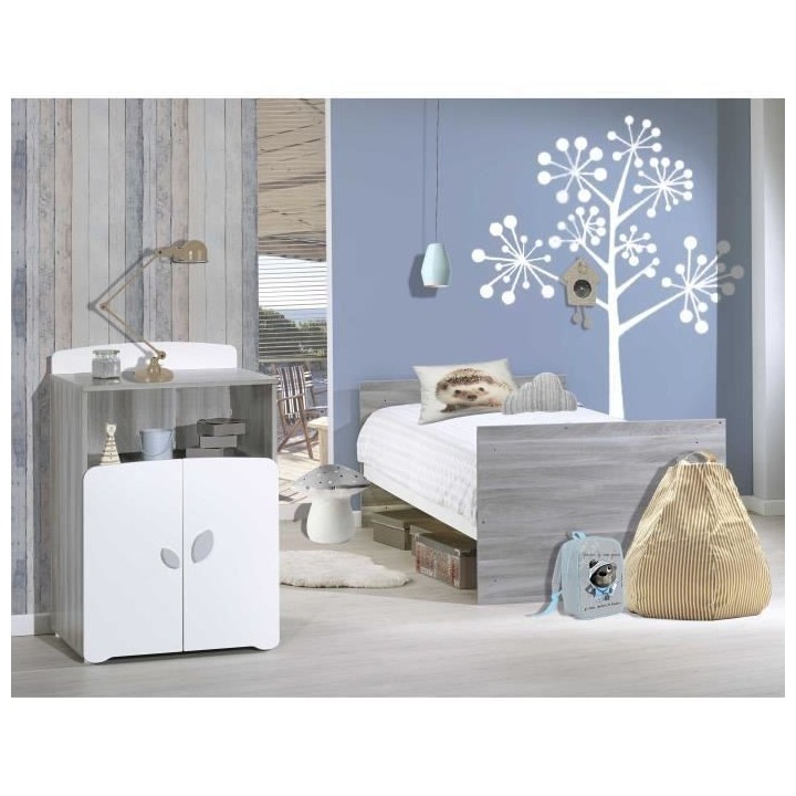 BABY PRICE New Leaf Lit Bébé Combiné Evolutif 120x60 en 90x190 cm