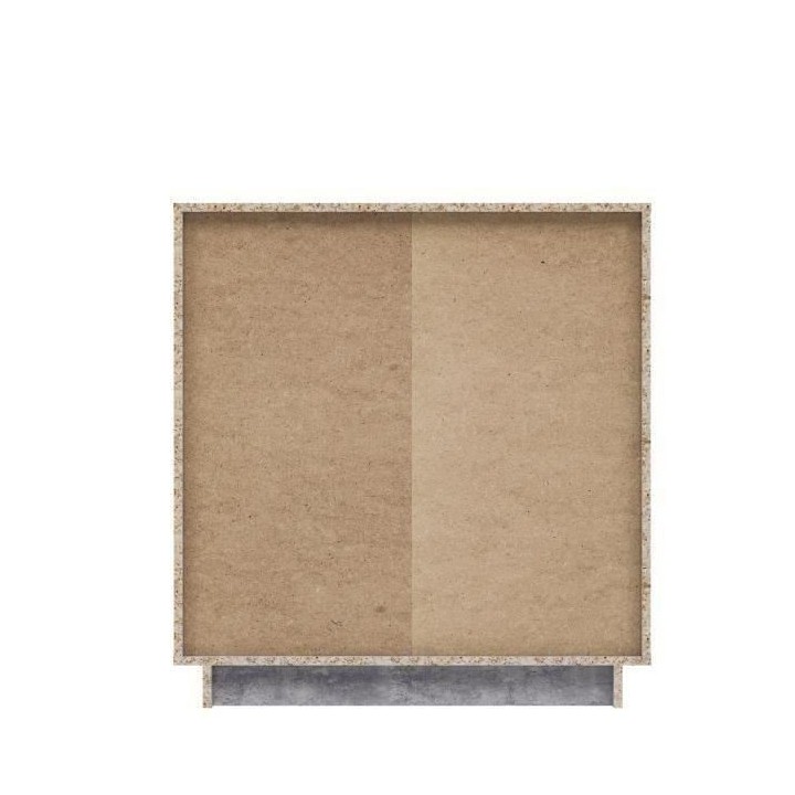 Petit buffet - Meuble de rangement PILVI - 2 portes - Blanc et béton