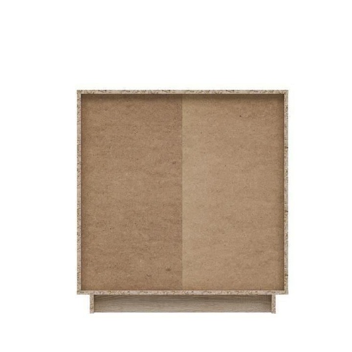 Petit buffet Meuble de rangement PILVI - 2 portes - Blanc et chene son