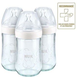 NUK Set 3 biberons Nature Sense Verre