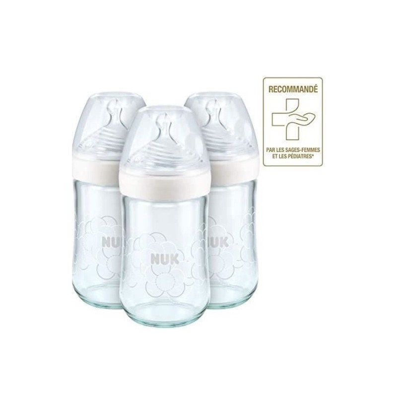 NUK Set 3 biberons Nature Sense Verre