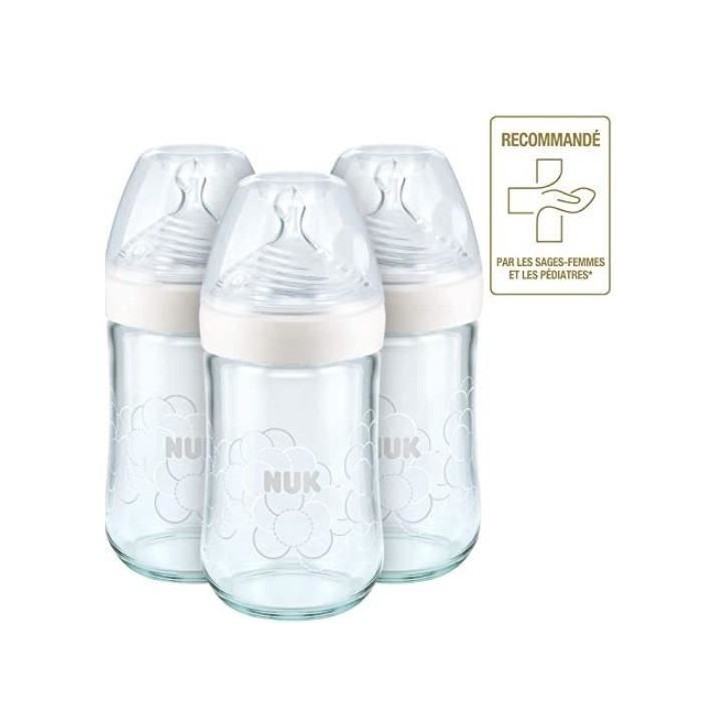 NUK Set 3 biberons Nature Sense Verre