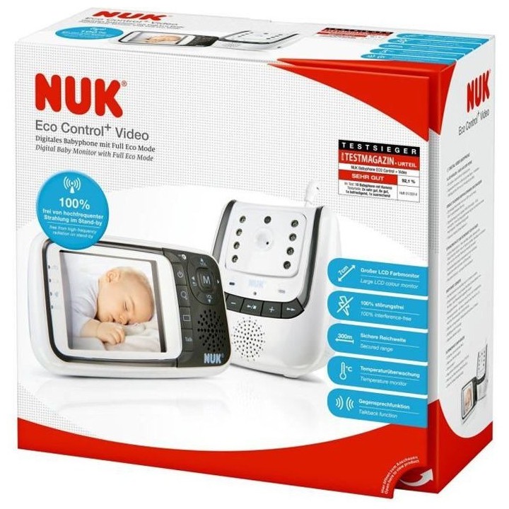 NUK Babyphone/Ecoute bébé Eco control + Video 10.256.296