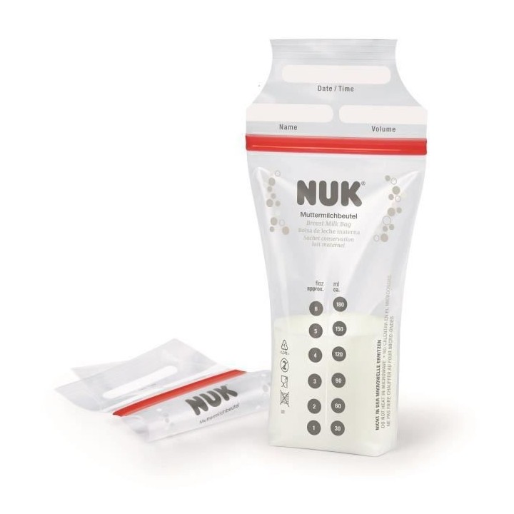 Nuk Allaitement Sachet de Conservation Lait Maternel 25 unités