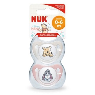 Nuk Disney Baby Sucette Physiologique Silicone +0m Winnie l'Ourson Gri