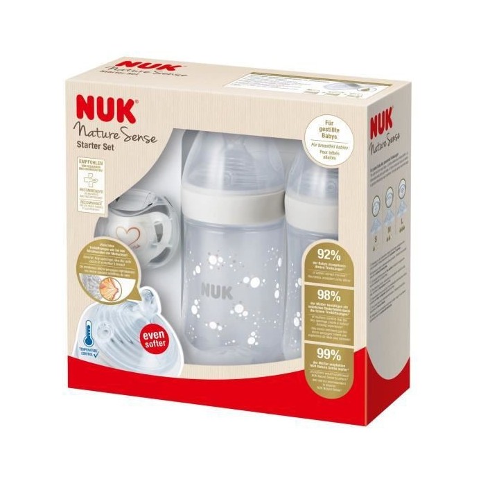 Nuk Biberon Coffret Nature Sense +0m Blanc