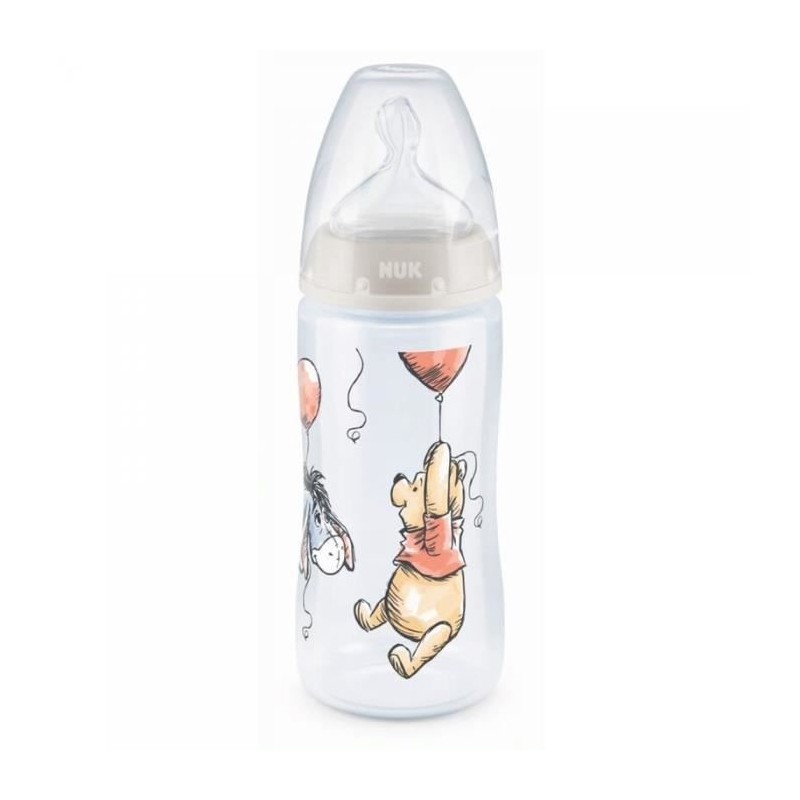 NUK Biberon FC+ Winnie - Temperature Control - En silicone - 300 ml - 6-18 mois