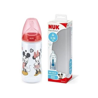 NUK Biberon FC+ Minnie - Temperature Control - En silicone - 300 ml -