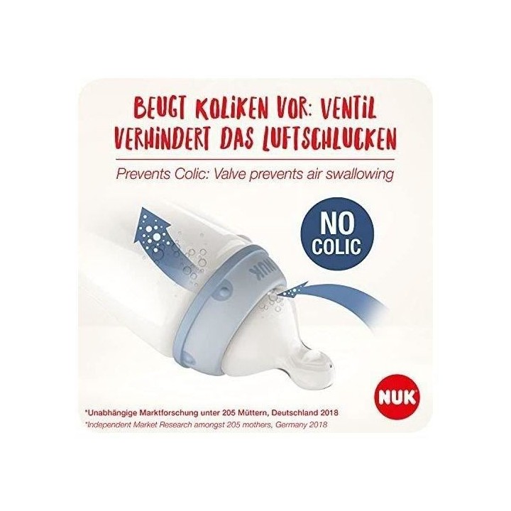 NUK Biberon FC+ Minnie - Temperature Control - En silicone - 300 ml -