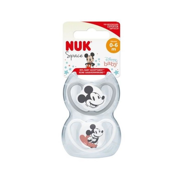 NUK Lot 2 sucettes SPACE Mickey - 0-6 mois