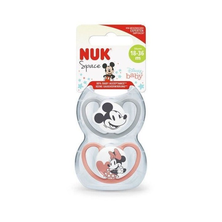 NUK Lot 2 sucettes SPACE Minnie - 18-36 mois