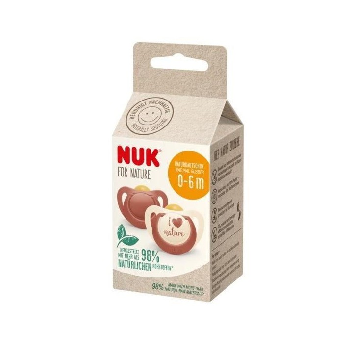 NUK Lot 2 sucettes - 0-6 mois - Terracotta