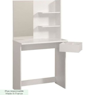 PARISOT Coiffeuse style contemporain blanc mat - L 75 cm - FASHION