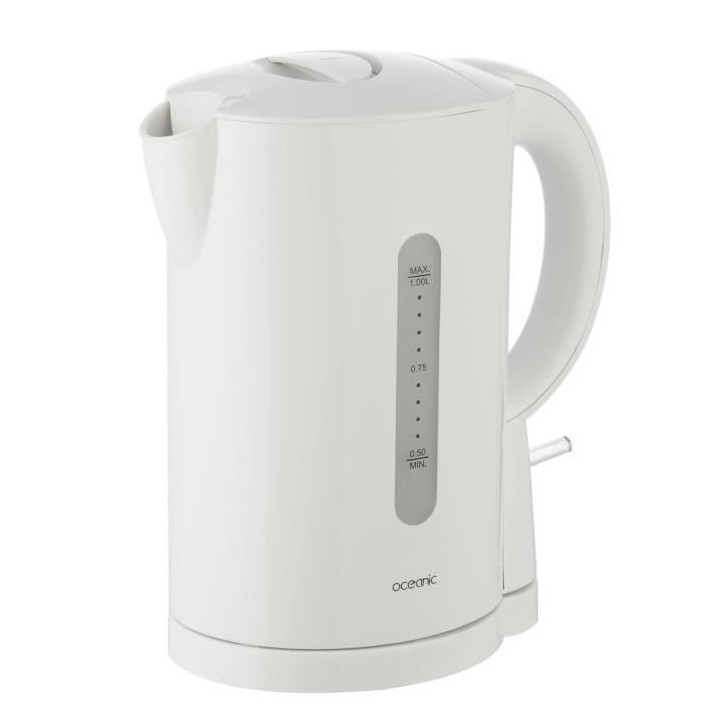 OCEANIC Bouilloire électrique - OCEAB1W - 1 L - Plastique - Blanc